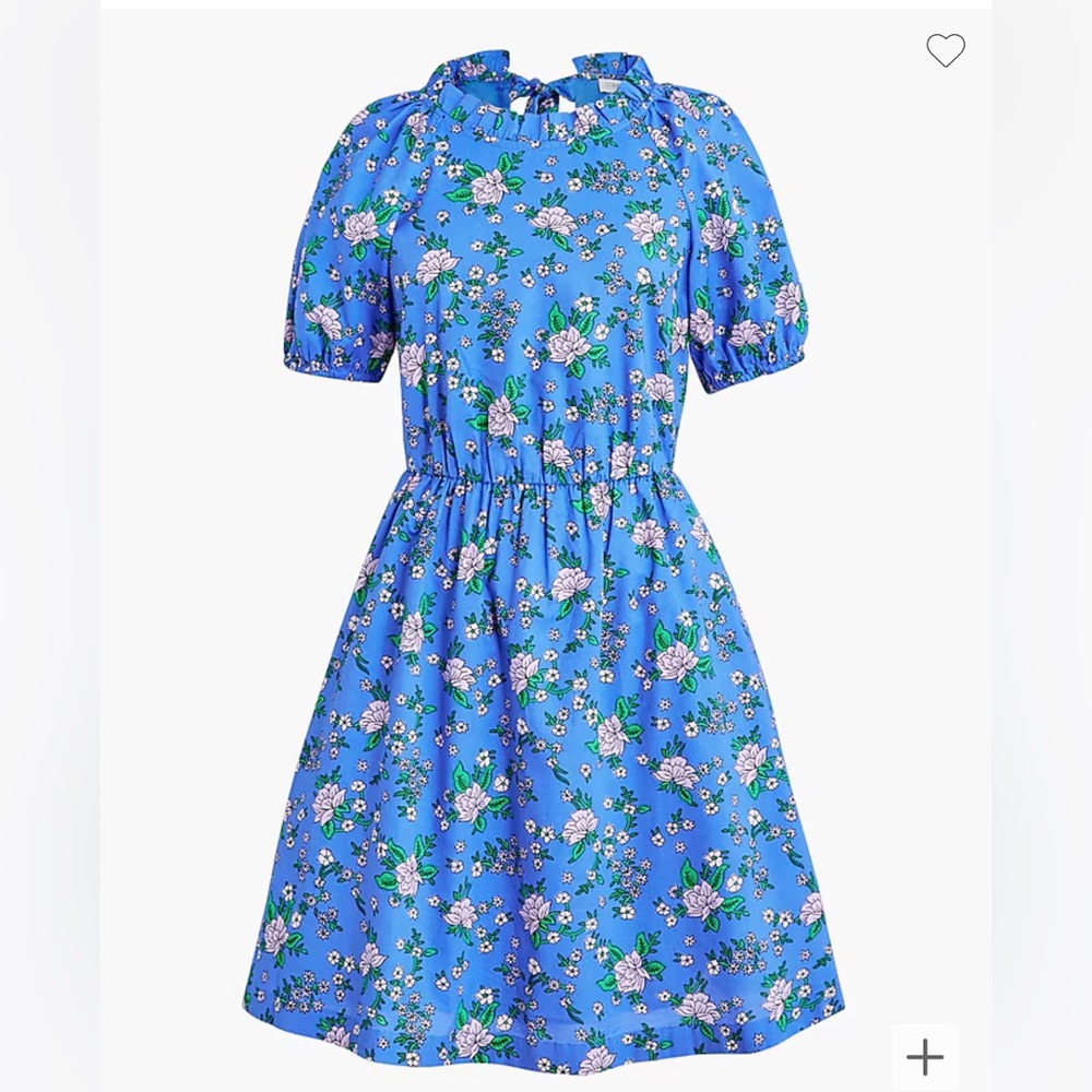 JCrew factory puff sleeve tie back mini dress